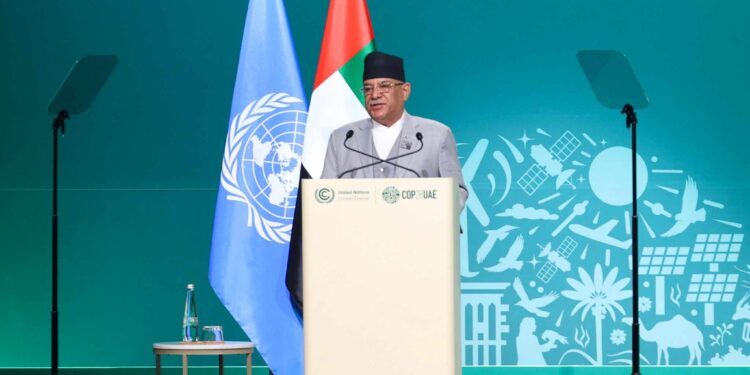 कोप–२८ मा प्रधानमन्त्रीको अपिल : ‘हामी आफैँलाई बचाउन पहिला हिमाल बचाऔँ’