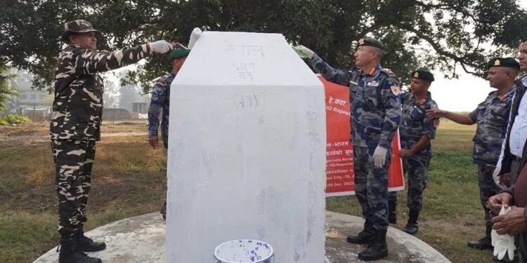 बाँकेको दशगजाका ७१ सीमास्तम्भको मर्मत सुरु