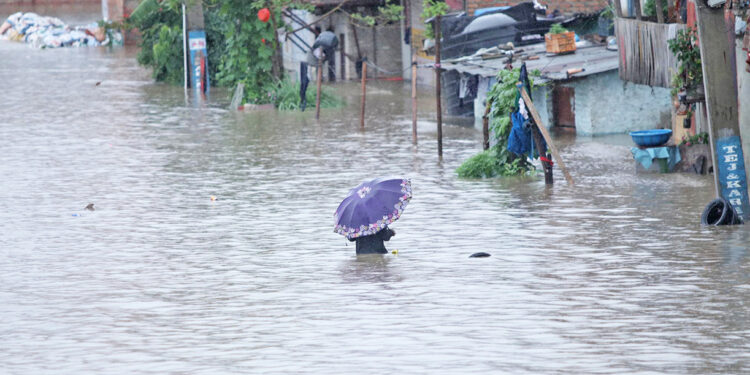 काठमाडौंका केही ठाउँ डुबान (तस्वीरहरू)