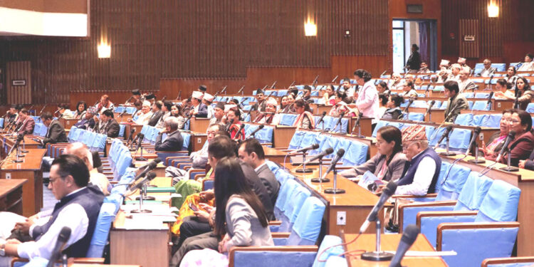 प्रतिनिधि सभामा सांसदमाझ गीतमार्फत् बिम्ब प्रहार