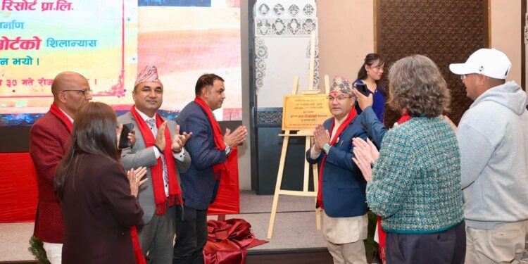 डेढ अर्बको लगानीमा रारा रिसोर्टको निर्माण कार्य सुरु, वनमन्त्रीले गरे शिलान्यास